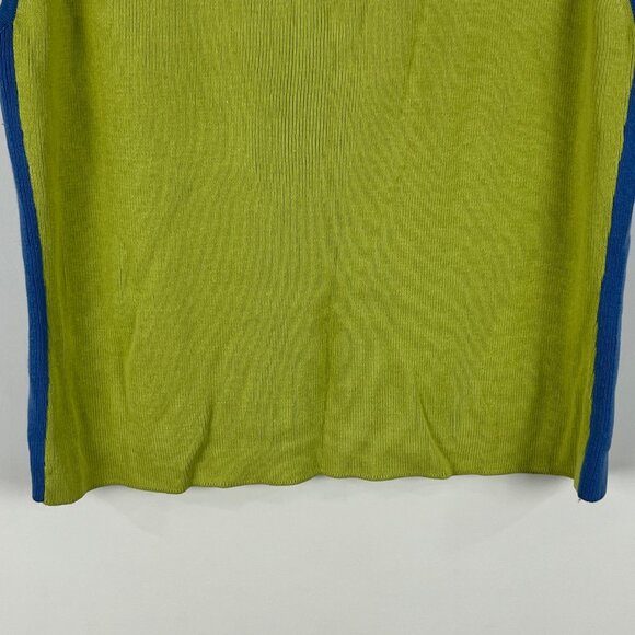 PHD Paul Harris Design Top Blouse Camisole Size L Green Blue Round Neck Stretch - Picture 4 of 9